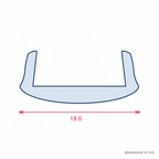 19mm Plastic Clip On Round Vanilla - Pack of 12, 2.44m Each