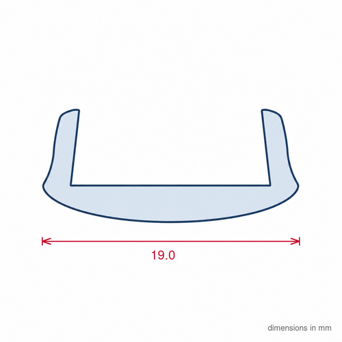 19mm Plastic Clip On Round Vanilla - Pack of 12, 2.44m Each