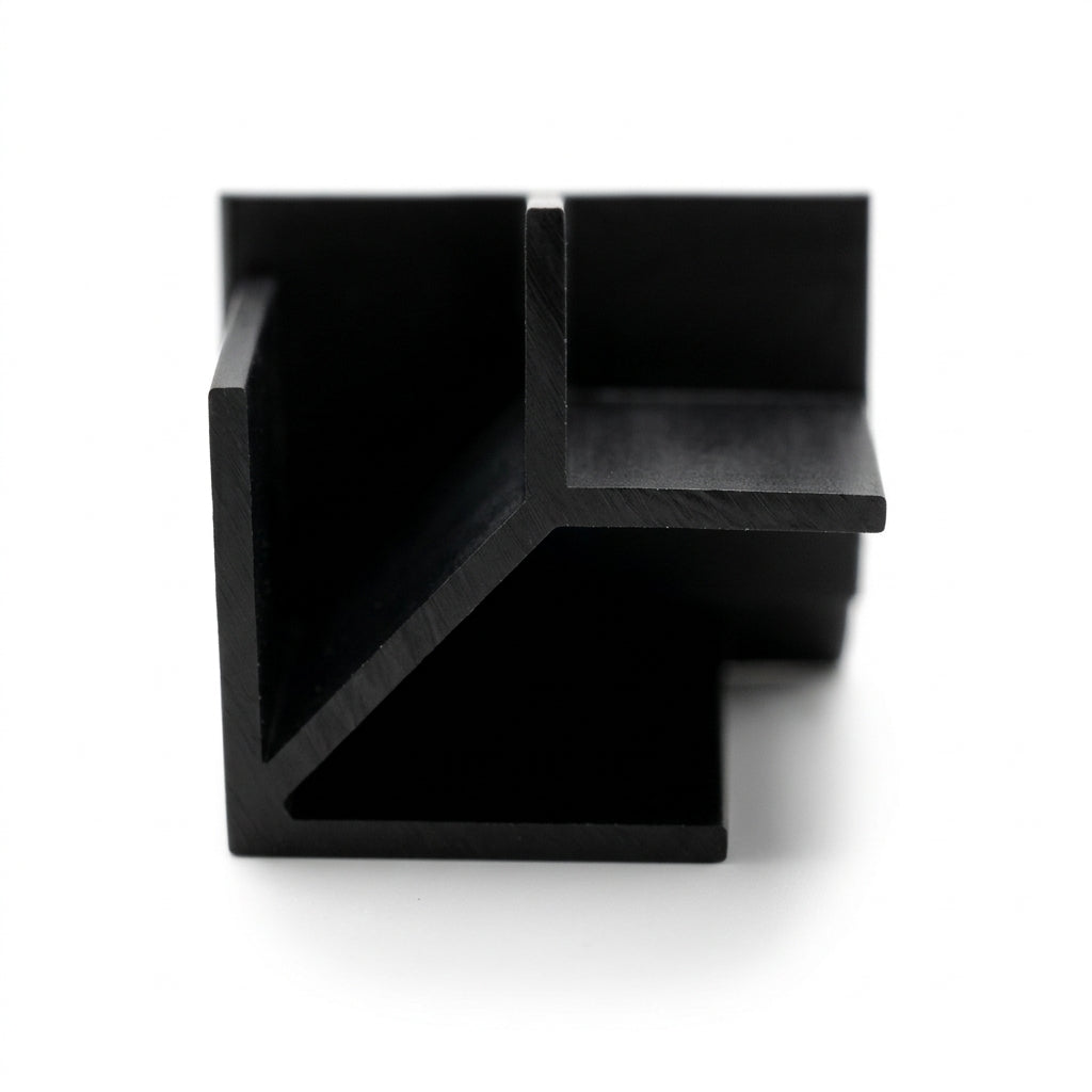 6mm External Plastic Corner Black - Pack of 12, 2.44m Each