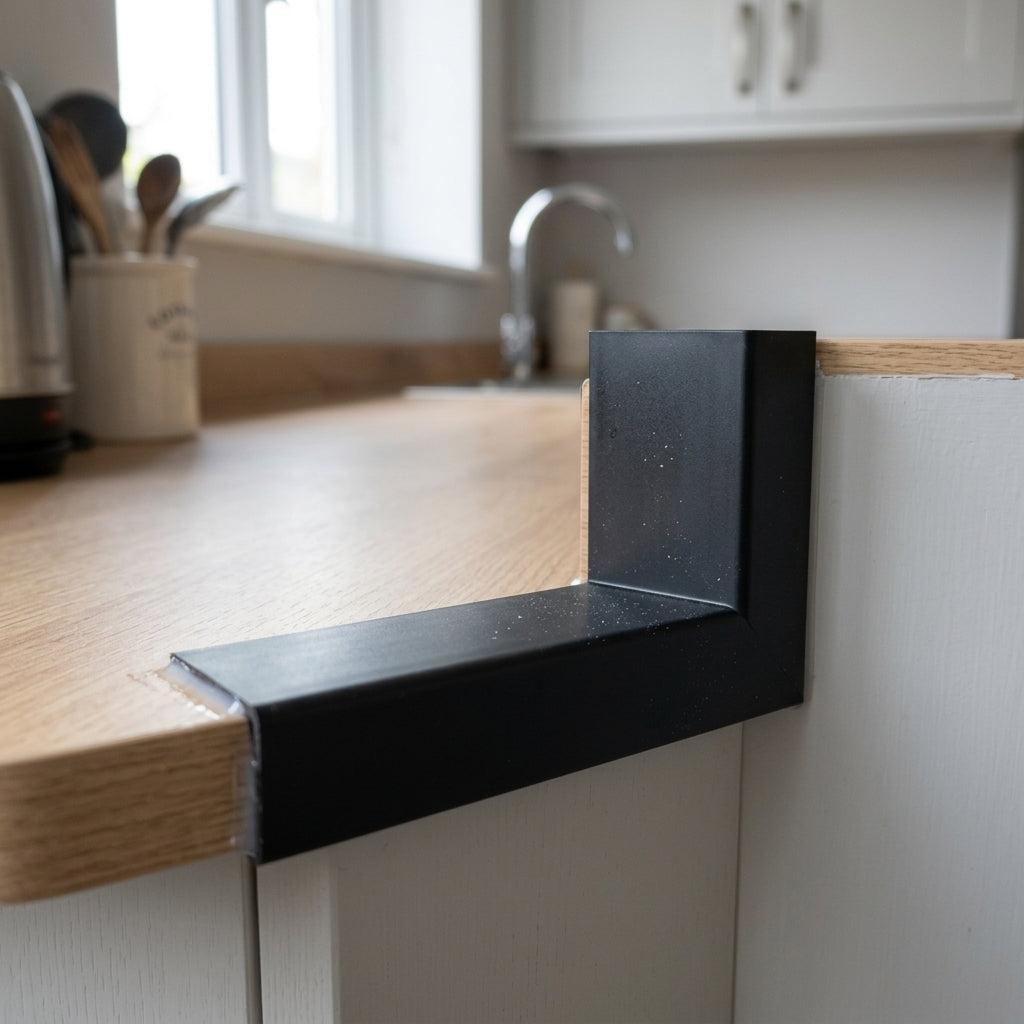 6mm External Plastic Corner Black - Pack of 12, 2.44m Each