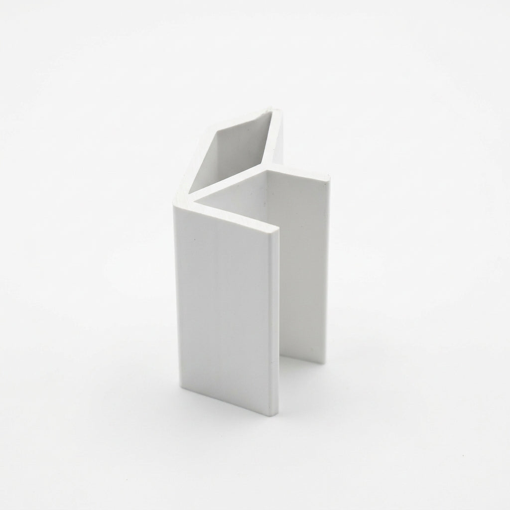 6mm External Plastic Corner White - Pack of 12, 2.44m Each