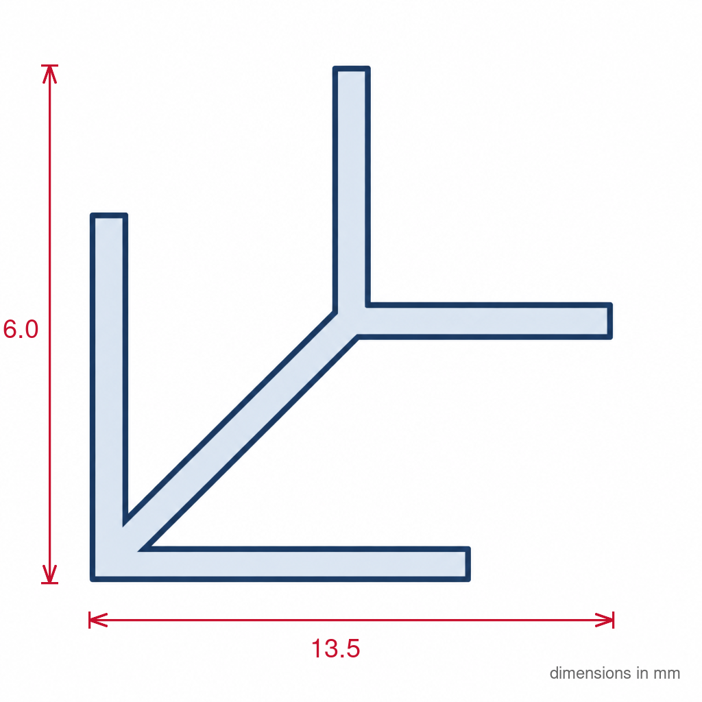 6mm External Plastic Corner White - Pack of 12, 2.44m Each