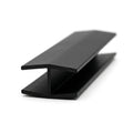 6mm Plastic H Section Black - Pack of 12, 2.44m Each