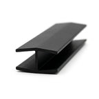 6mm Plastic H Section Black - Pack of 12, 2.44m Each