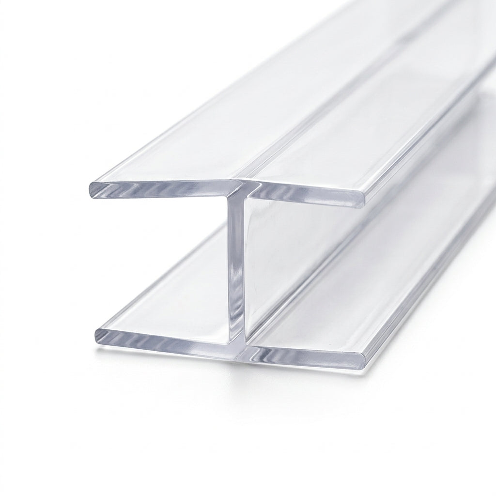 6mm Clear Plastic H Section - Pack of 10, 3m Each