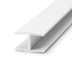 6mm Plastic H Section White - Pack of 12, 2.44m Each