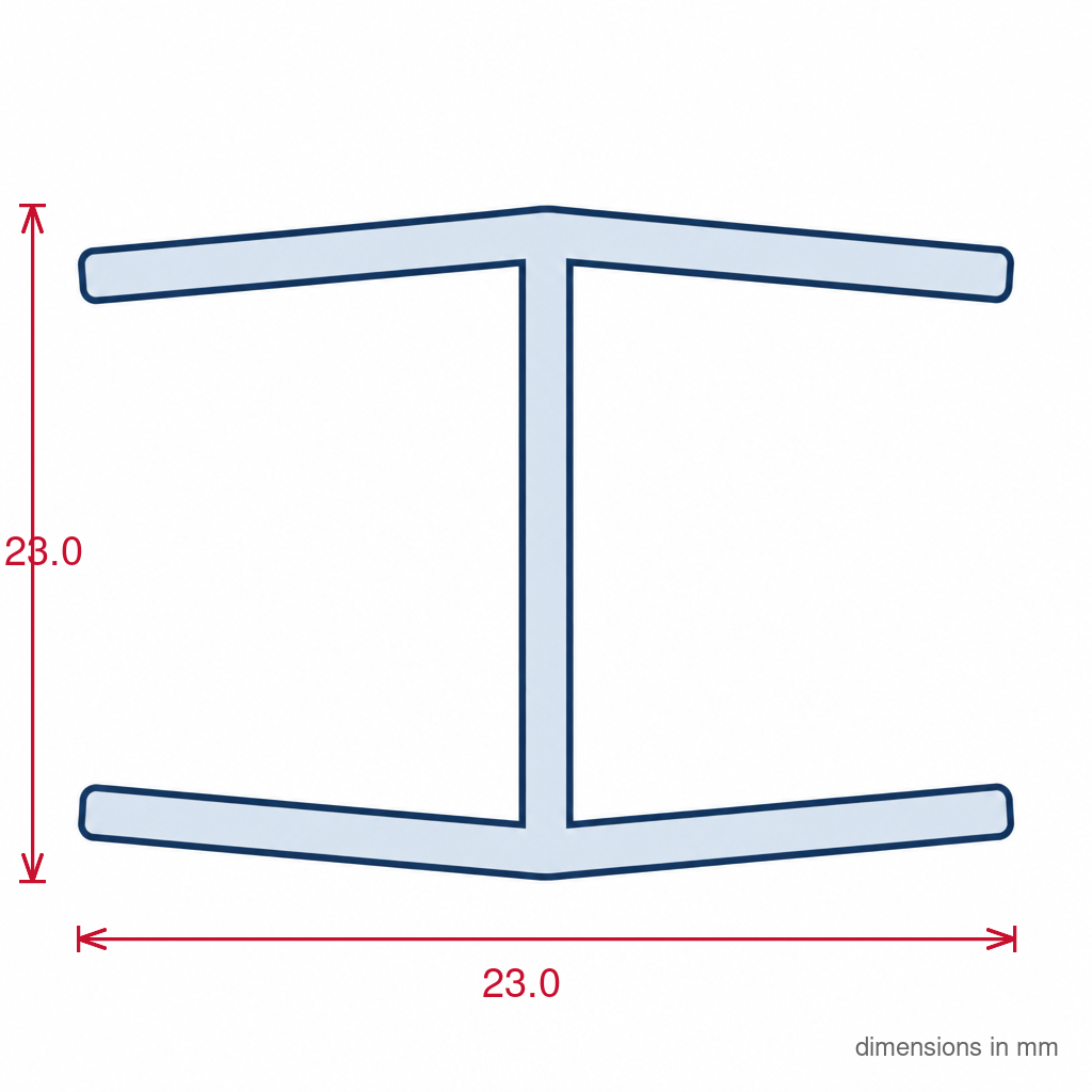 6mm Plastic H Section White - Pack of 12, 2.44m Each