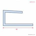 6mm Plastic J Section Black - Pack of 12, 2.44m Each