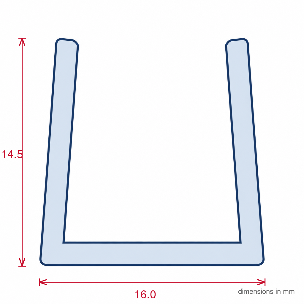 16mm Heavy Duty White C Section Capping - Pack of 12, 2.44m Each