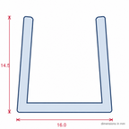 16mm Heavy Duty White C Section Capping - Pack of 12, 2.44m Each