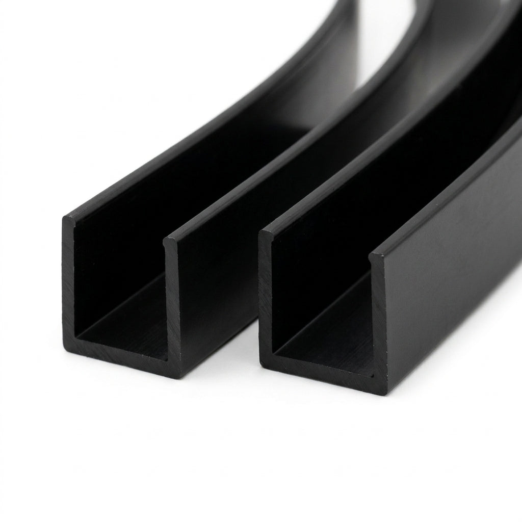 19mm Heavy Duty Black C Section Capping - Pack of 12, 2.44m Each