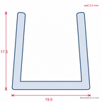 19mm Heavy Duty Black C Section Capping - Pack of 12, 2.44m Each