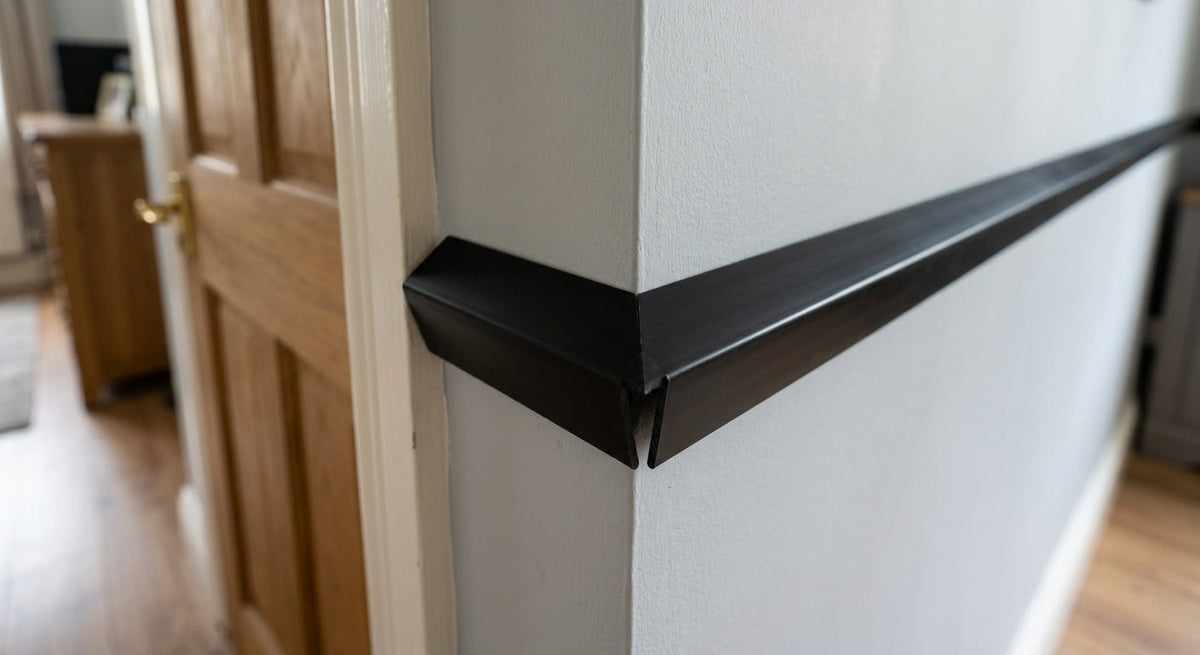 Black 32mm PVC Plastic Angle - Pack of 12, 2.44m Each