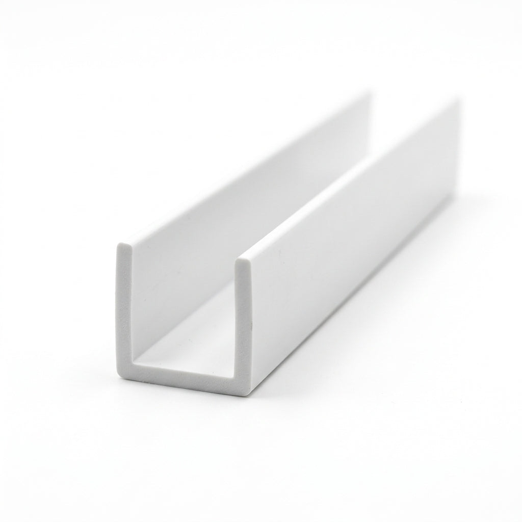 10mm Plastic C Section White - Pack of 10, 3m Each
