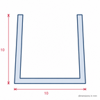 10mm Plastic C Section White - Pack of 10, 3m Each