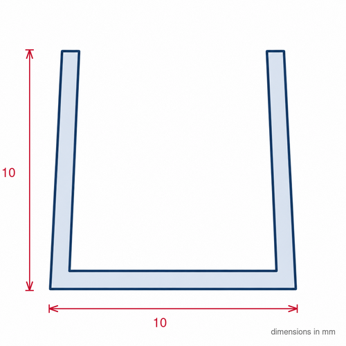 10mm Plastic C Section White - Pack of 10, 3m Each