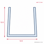 12mm Plastic C Section White - Pack of 10, 3m Each