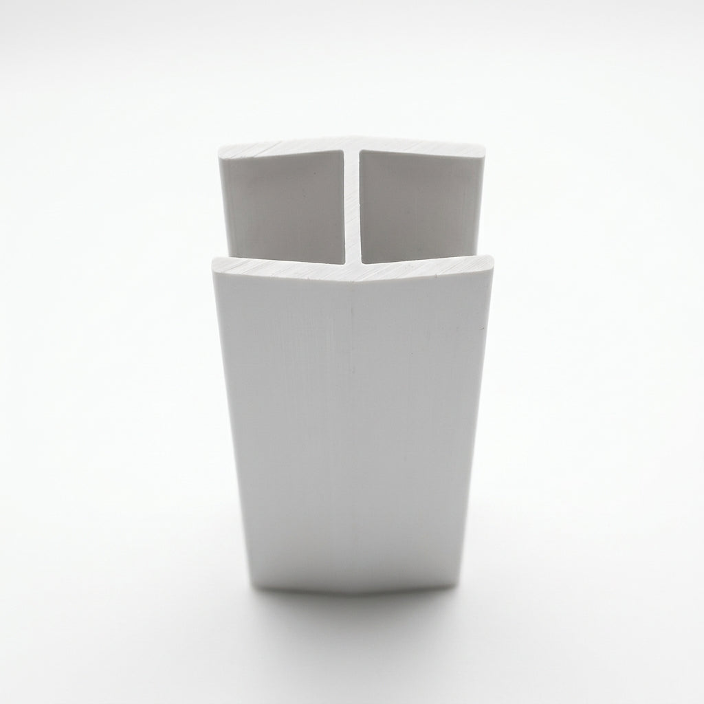 12mm Plastic H Section White - Pack of 12, 2.44m Each