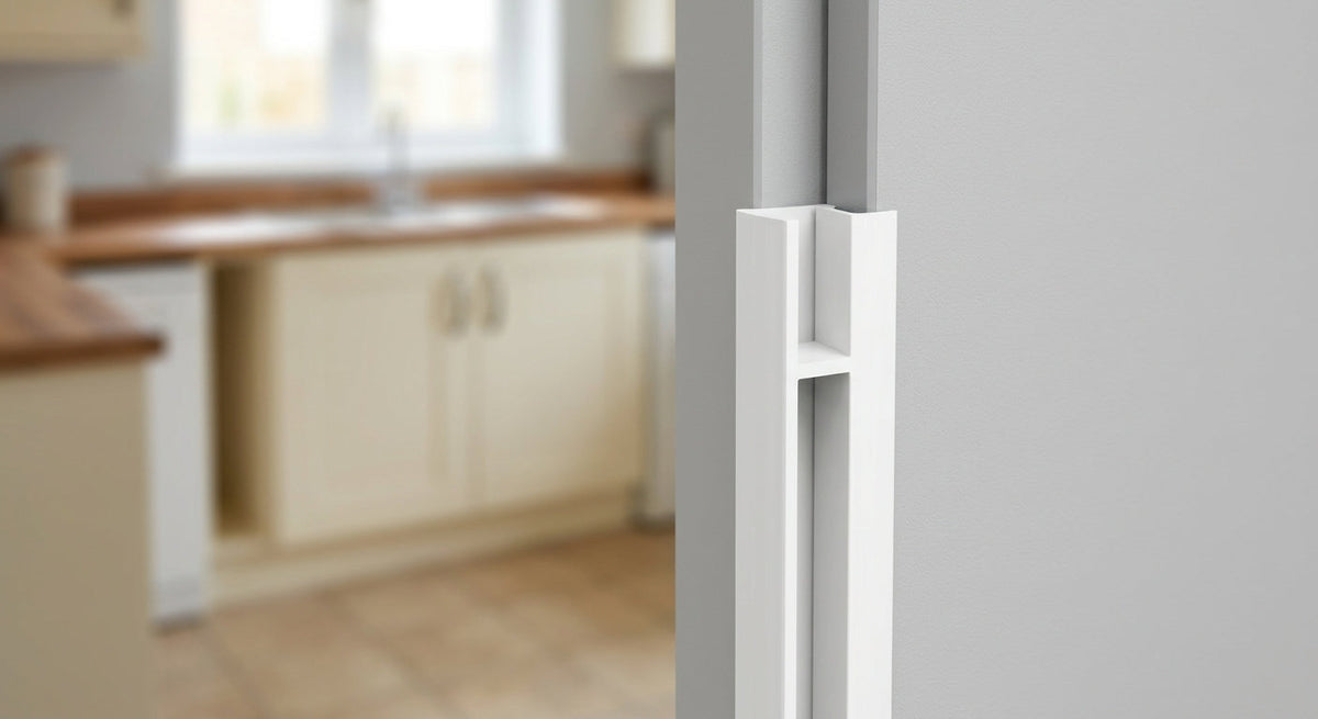 12mm Plastic H Section White - Pack of 12, 2.44m Each