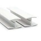 12mm Plastic Unequal H Section White - Pack of 10, 3m Each