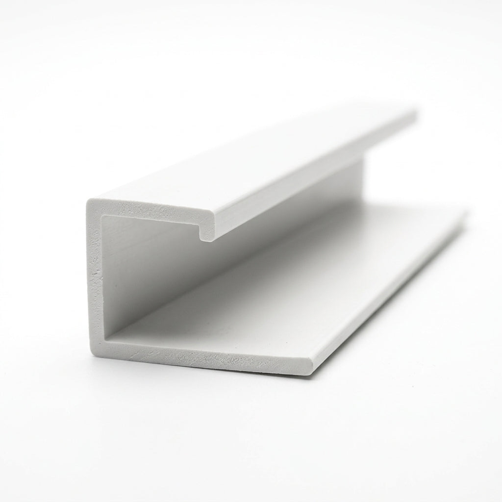 12mm Plastic J Section White - Pack of 10, 3m Each