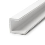 5mm Plastic J Section White - Pack of 12, 2.44m Each