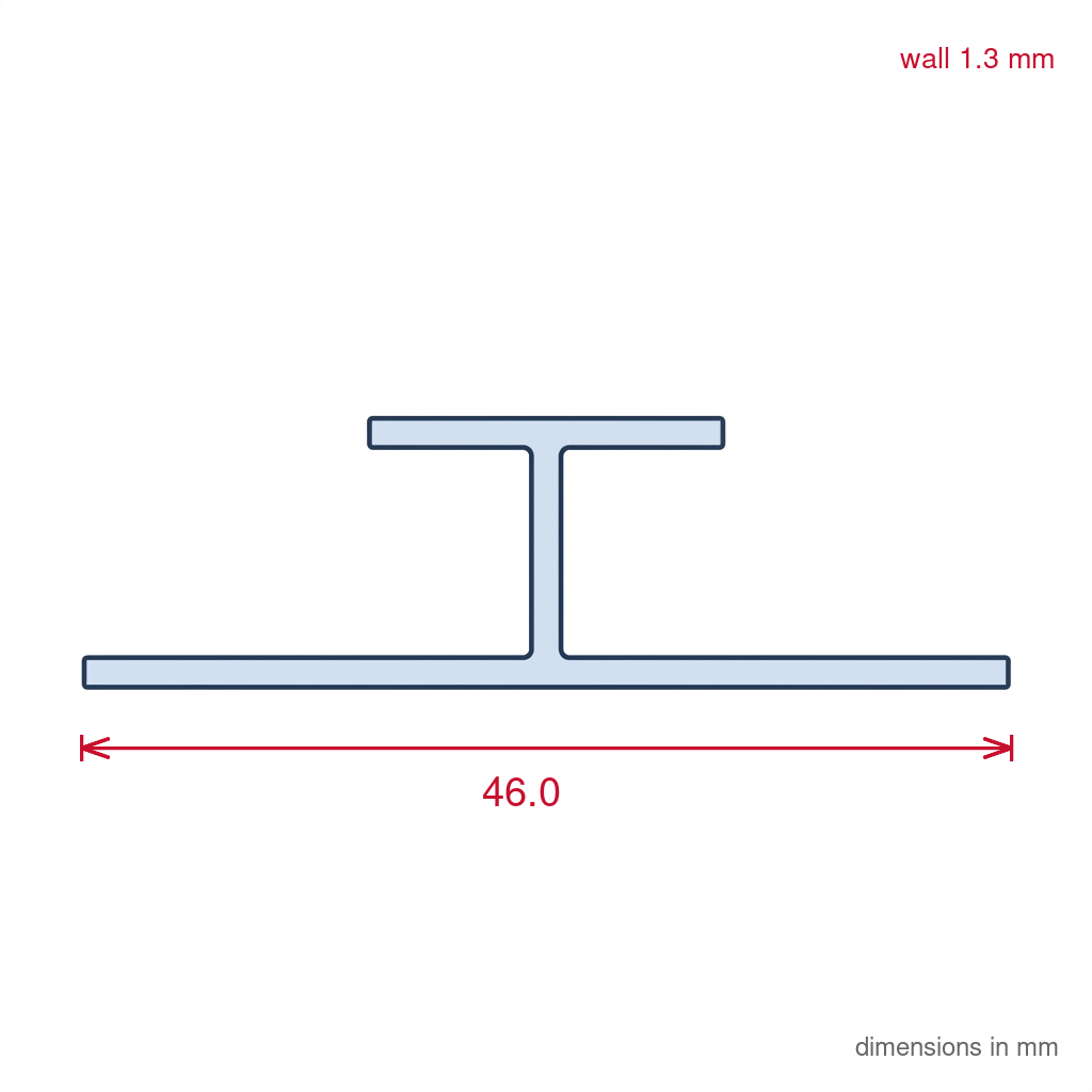 10mm Plastic Unequal H Section White - Pack of 10, 3m Each
