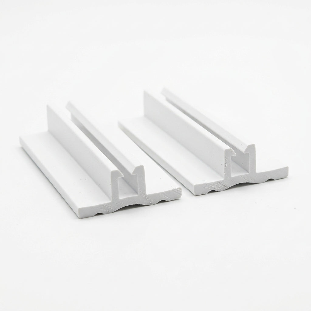 2 - 5mm White PVC 2 Part H Base - Pack of 12, 2.44m Each