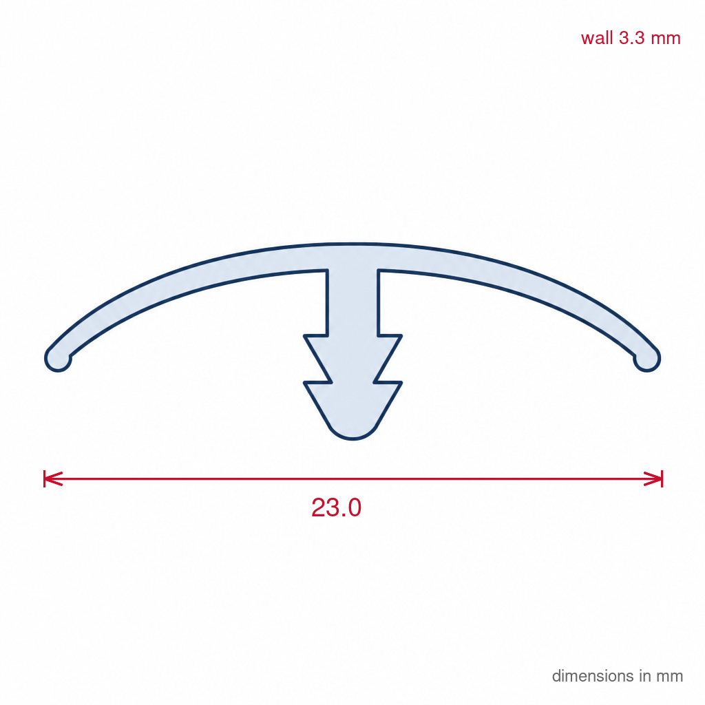 Small Domed Top White - Pack of 12, 2.44m Each