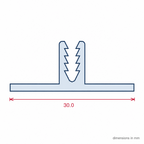 2 Part H Base 6 - 12mm Board White - Pack of 12, 2.44m Each