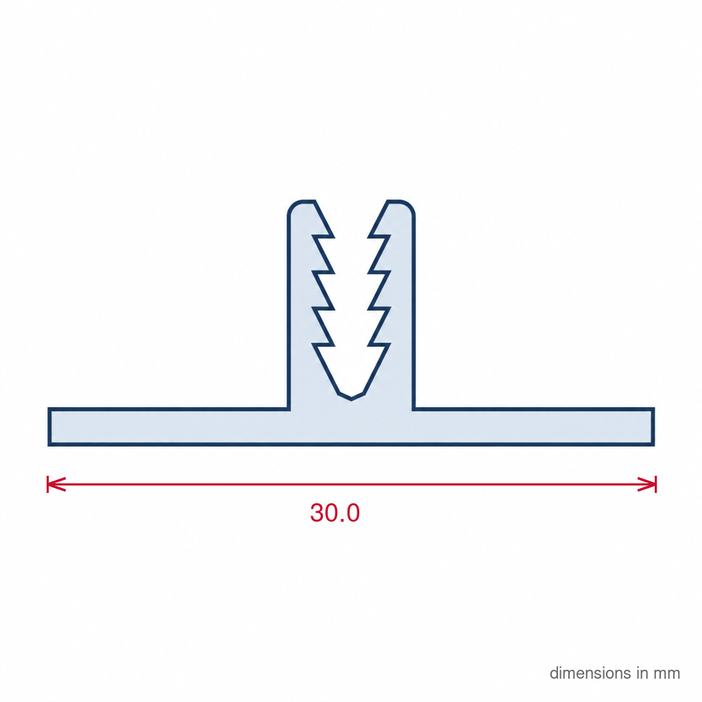 2 Part H Base 6 - 12mm Board White - Pack of 12, 2.44m Each