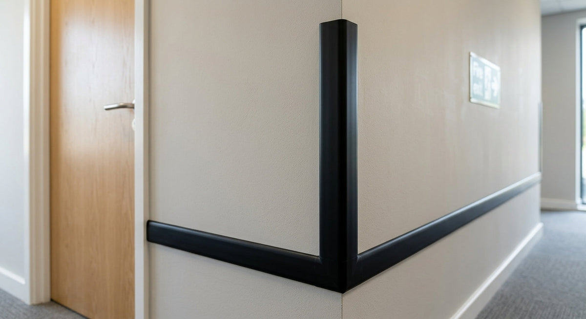 Black 38mm PVC Plastic Angle - Pack of 10, 1m Each