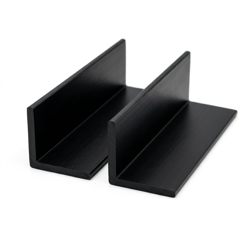 Black PVC Plastic Angle 38mm - Pack of 10, 3m Lengths