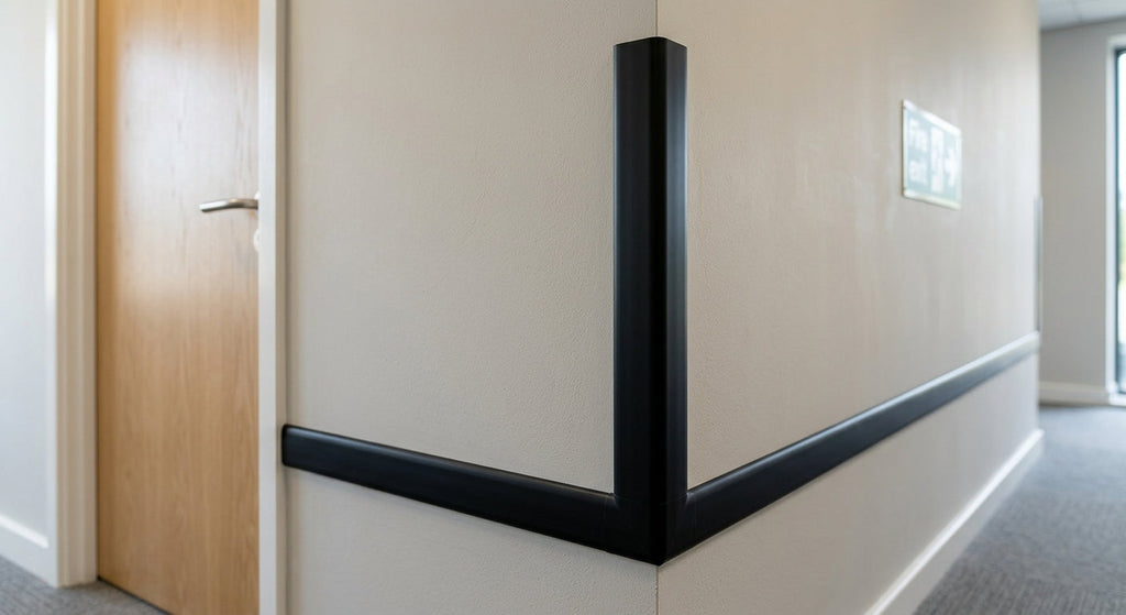 Black 38mm PVC Plastic Angle - Pack of 12, 2.44m Each