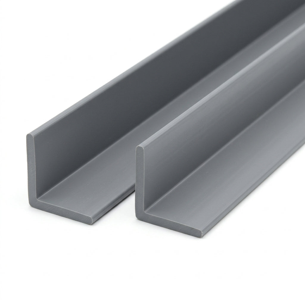 Grey 38mm PVC Plastic Angle - Pack of 10, 3m Lengths