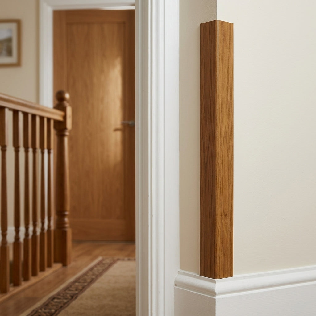 38mm Teak Plastic Angle - Pack of 12, 2.44m Lengths