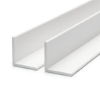 White 38mm PVC Plastic Angle - Pack of 10, 1m Lengths