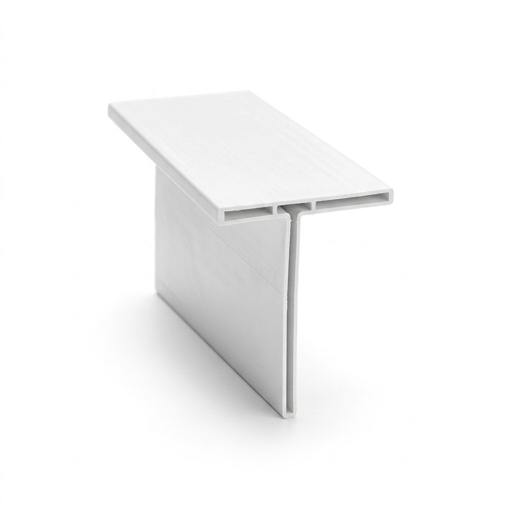 25mm Plastic T Section White - Pack of 12, 2.44m Each