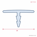 25mm White Plastic Barbed T Section - Pack of 12, 2.44m Each