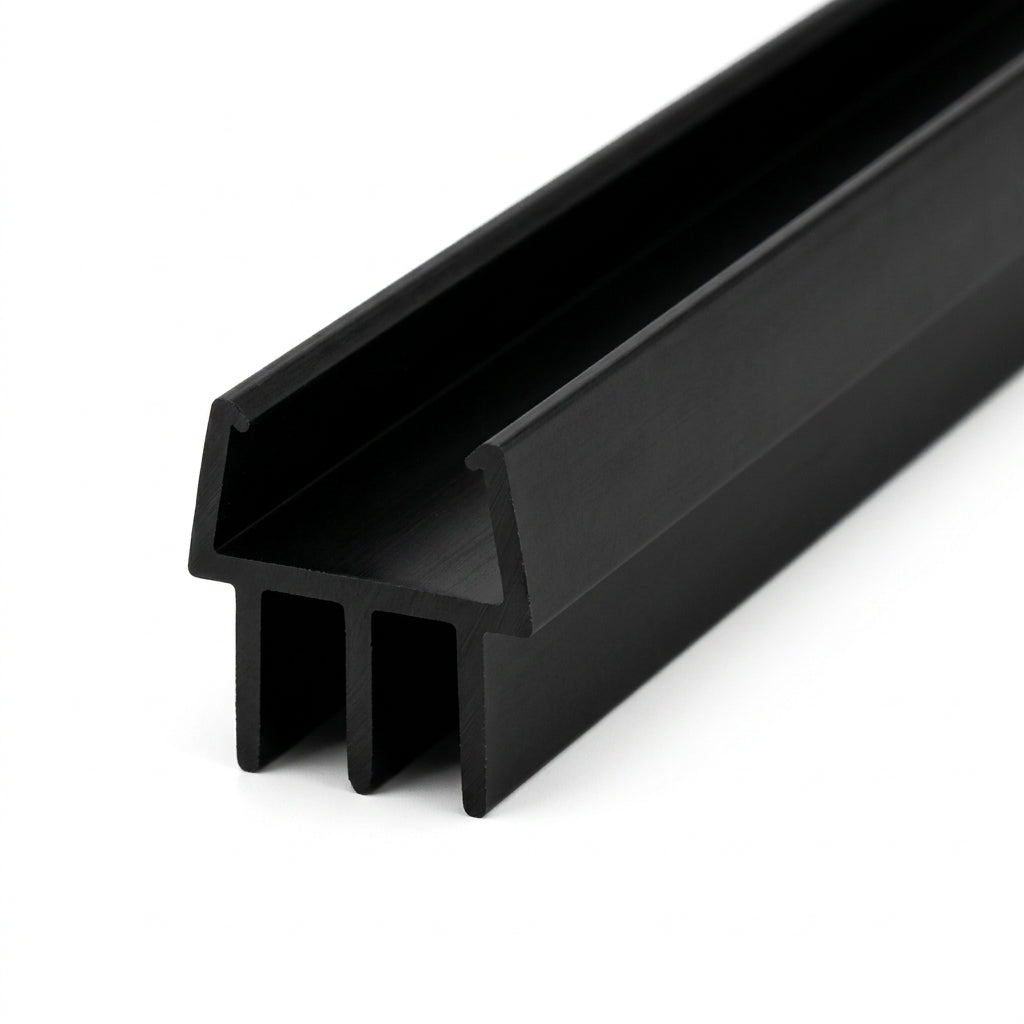 Vivarium Sliding Track 4/15mm Black - 12 x 2.44m Lengths