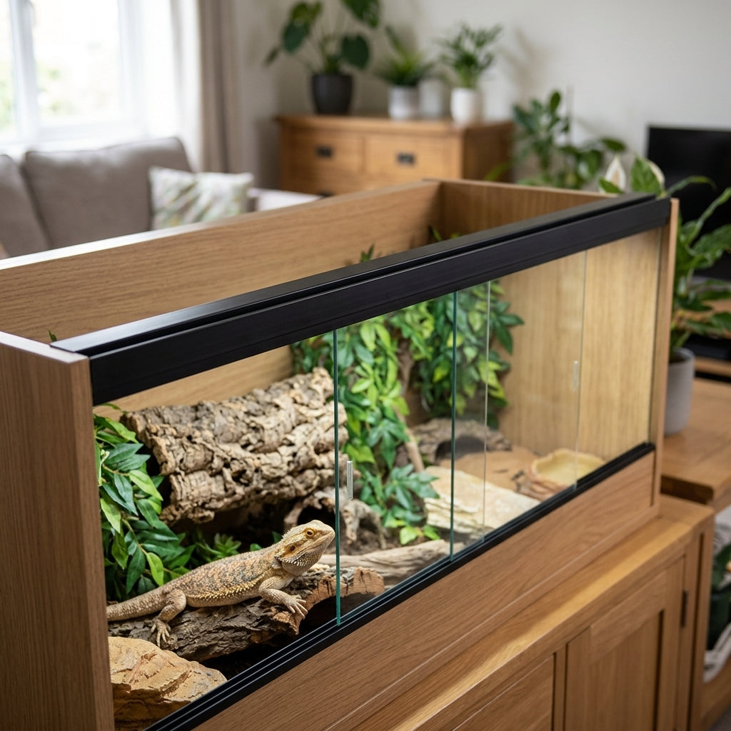 Vivarium Glass Runner Black - 4/18mm, Pack of 12, 2.44m Each