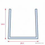 25mm Plastic C Section White - Pack of 10, 3m Each