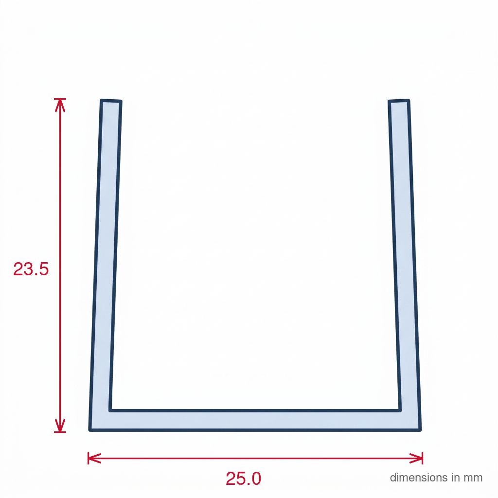 25mm Plastic C Section White - Pack of 10, 3m Each