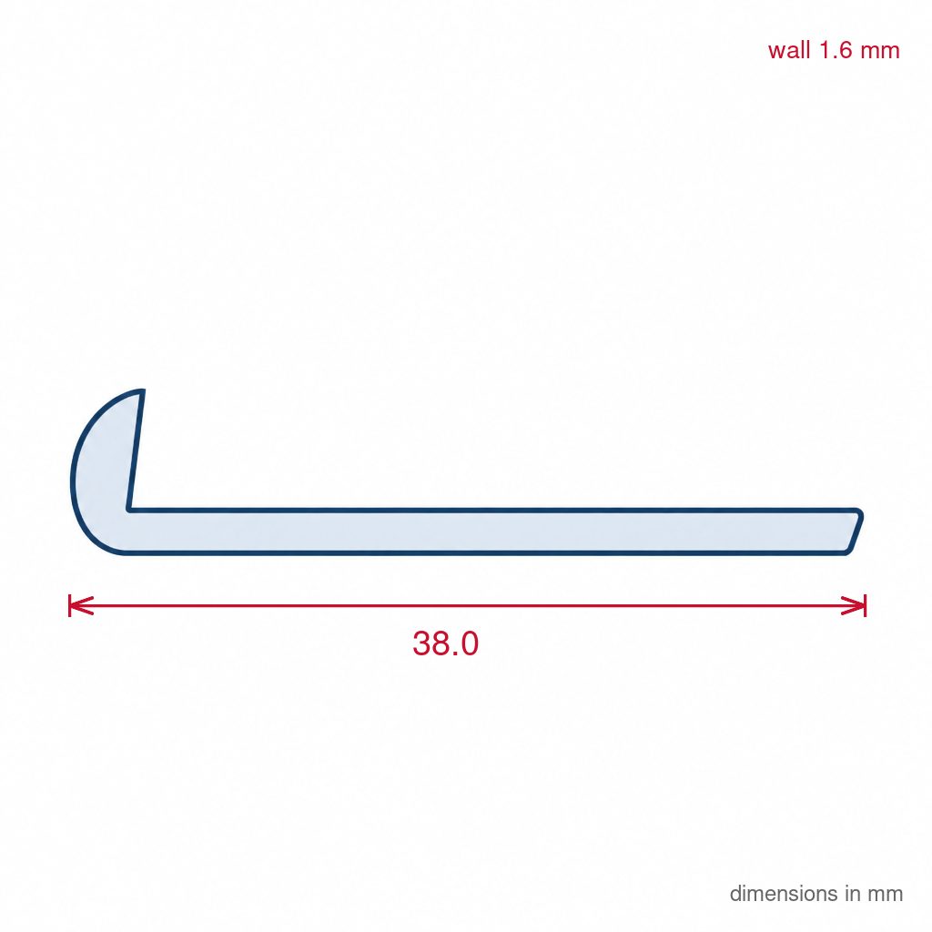White Lipped Edging Strip - 38mm x 12 x 2.44m Lengths