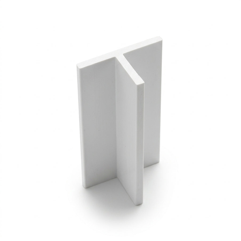 38mm Plastic T Section White - Pack of 12, 2.44m Each