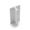 38mm Plastic T Section White - Pack of 12, 2.44m Each