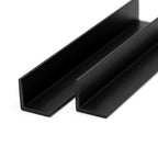 Black 50mm PVC Plastic Angle - Pack of 12, 2.44m Each