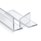 Clear Plastic Angle 50mm - Pack of 12, 1m Lengths