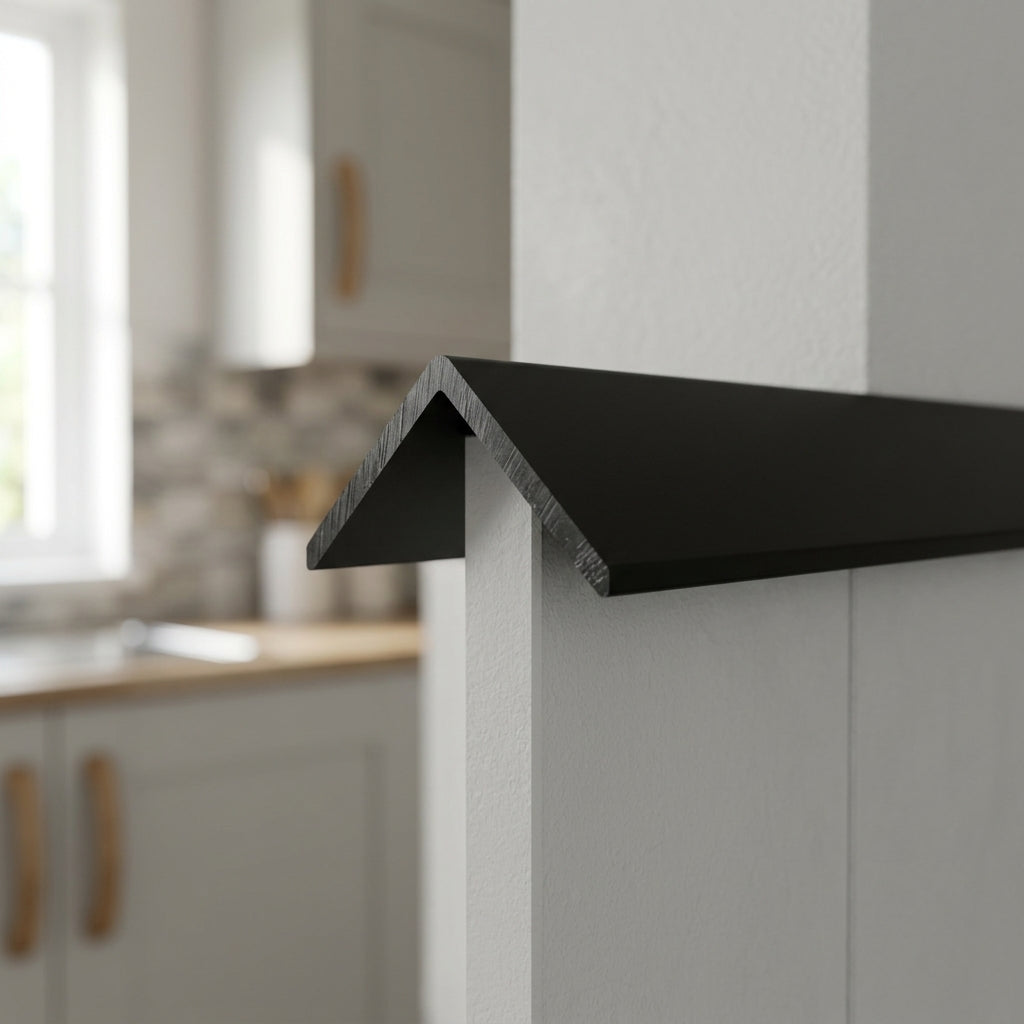 50mm PVC Plastic Angle Trim in Vanilla - Pack of 12, 2.44m Each