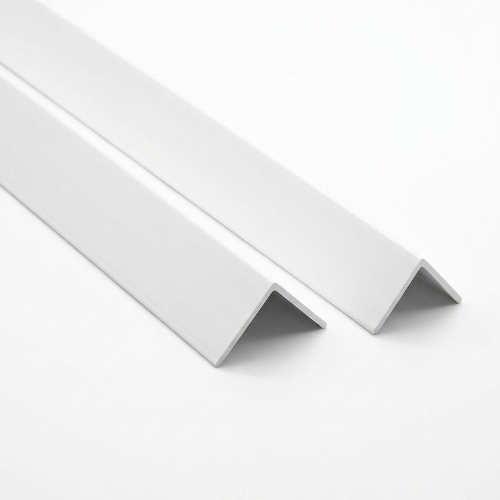 White 50mm PVC Plastic Angle - Pack of 10, 1m Lengths